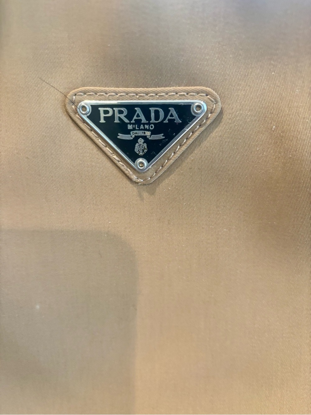Prada Camel Brown Tote Bag with Triangle Logo - Picture 2 of 6